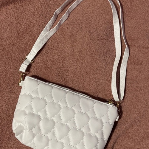 Women's small shoulder bag new, white with gold details