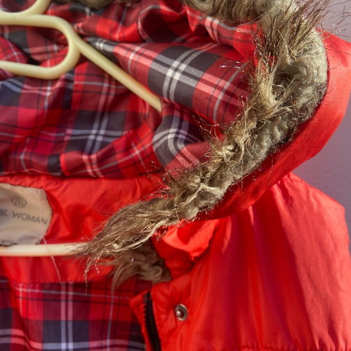 Puffer jacket used, red, size L
