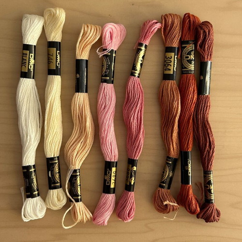 DMC Mouline embroidery threads, set of 8, new