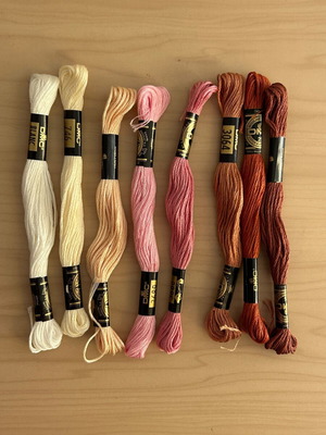 DMC Mouline embroidery threads, set of 8, new
