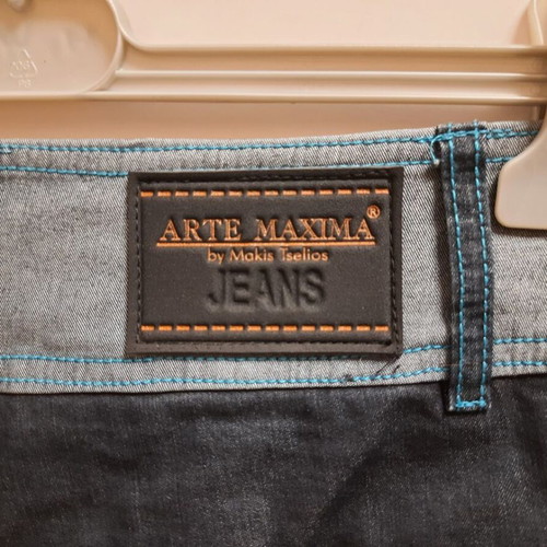 Arte Maxima women's summer jeans like new, blue-gray with embroidery, size XXL-5XL