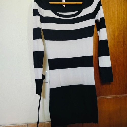 Basic Zebra striped dress like new, small, black and white