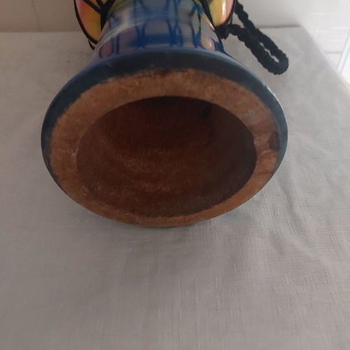 Wooden painted doumbek used