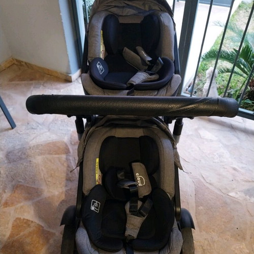 Motherbaby twin stroller 3 in 1 like new
