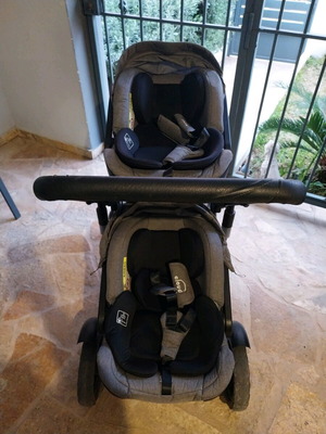 Motherbaby twin stroller 3 in 1 like new