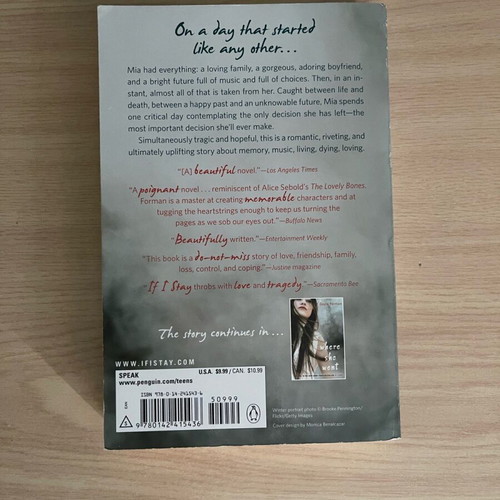 If I Stay by Gayle Forman like new English book
