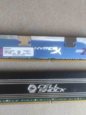 DDR2 RAM 2GB (2x1GB) 1066MHz PC2-8500 Kingston HyperX & Cellshock used with extra cooler