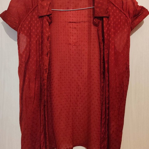 Ale semi-transparent shirt new, burgundy color, size small