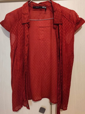 Ale semi-transparent shirt new, burgundy color, size small