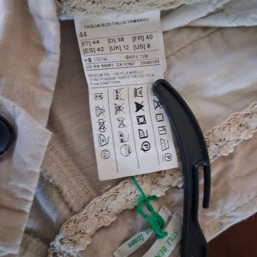 Benetton linen blend pants beige used, size XXL