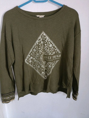 Women’s Boho Blouse Khaki Used, Long Sleeve