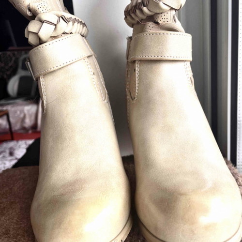 CafeNoir boots handmade boho size 37 cream with vintage effect