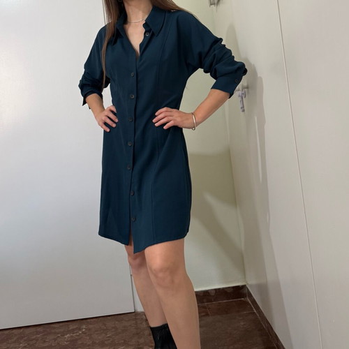 Mango women's shirt dress like new, blue and green