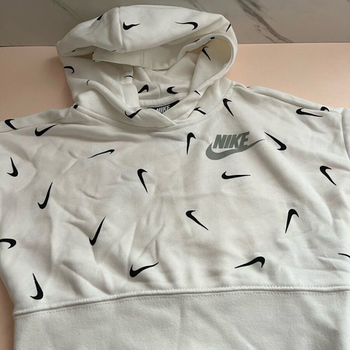 Nike fleece hoodie for girls 7-8 years like new, white