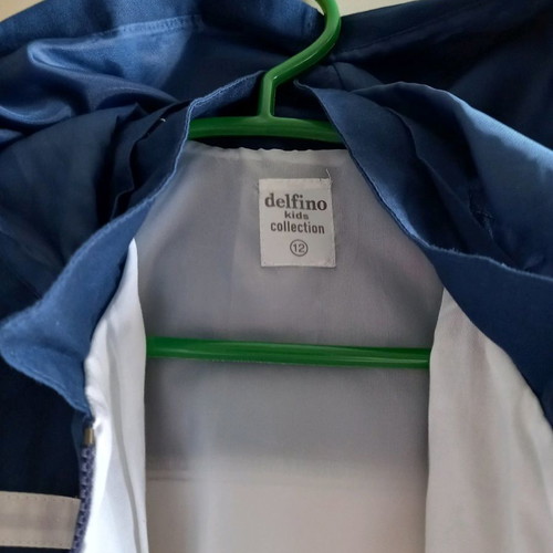 Delfino Unisex Jacket for 12-Year-Old Child White with Blue/Red Details