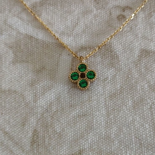 Anna Maria Mazaraki Silver Cross 925 with Green Gold Plating new