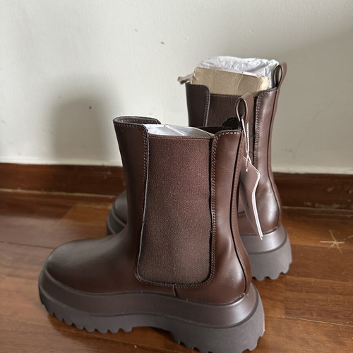 Deezee women's winter ankle boots size 38, dark brown flatform