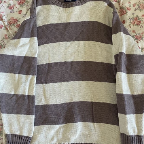 Brandy Melville Brianna Cotton Stripe Sweater used, size S-XS, beige and brown