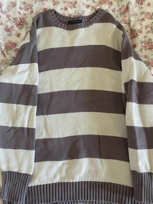 Brandy Melville Brianna Cotton Stripe Sweater used, size S-XS, beige and brown
