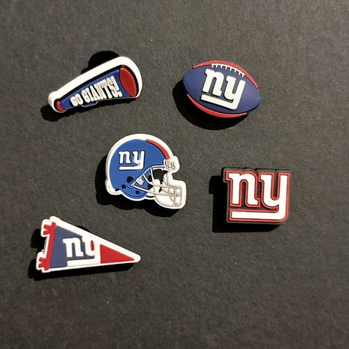 NY American Football Crocs Charms Jibbitz set like new, blue and red