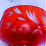  Μπολ/φοντανιερα , χρωματιστό κρύσταλλο red USSR Badash 40'-60'