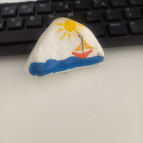 Decorative stone handpainted, new