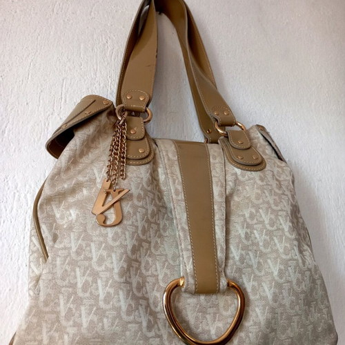 Versace Jeans Couture shoulder bag used, beige and gold