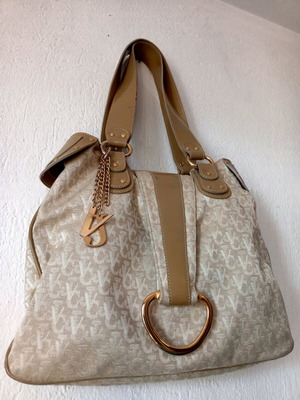 Versace Jeans Couture shoulder bag used, beige and gold