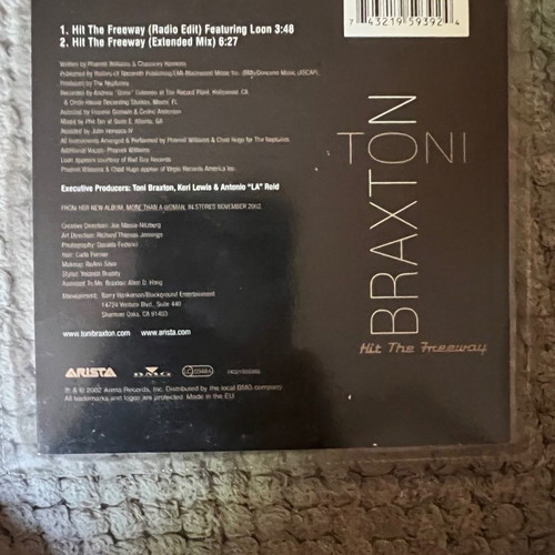 Toni Braxton Hit The Freeway CD single used, excellent condition
