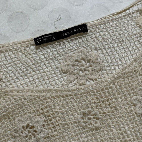 Zara embroidered blouse beige size M used
