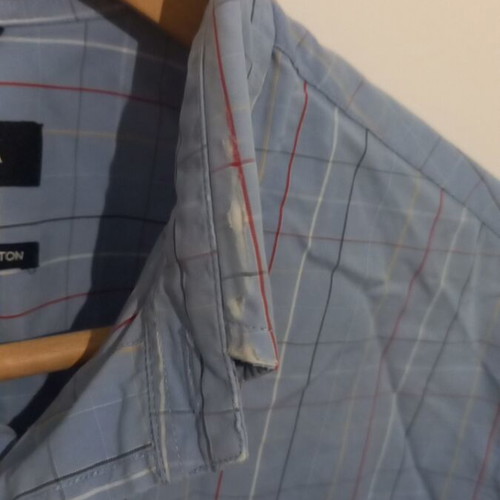 Nautica shirt used, size M, blue, collar wear only