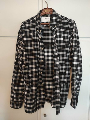 Selected Homme Checked Shirt L slim fit like new, black tones