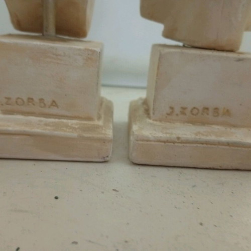 Plaster statuettes used Socrates and Aristotle