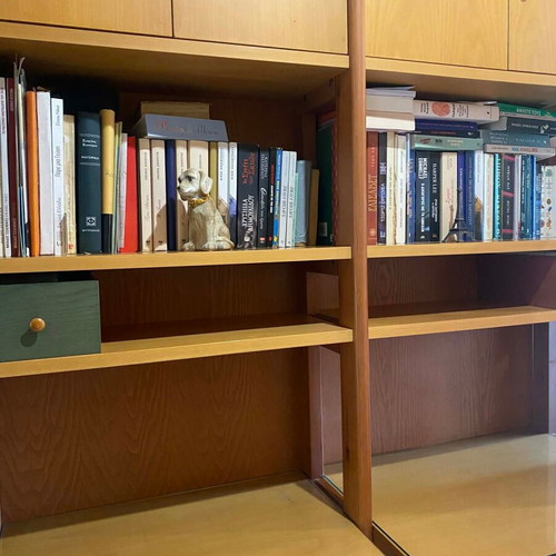 Laro bookcase like new walnut wood with desks and drawers