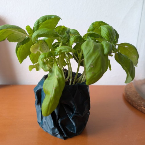 3D Printed Crumpled Paper Shaped Flower Pot 6cm like new