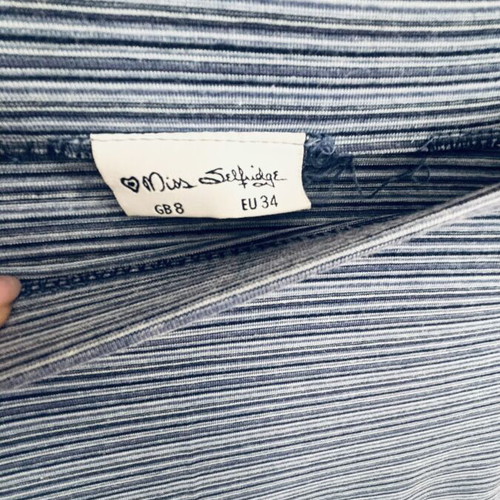 Miss Selfridge maxi striped skirt used, blue-gray tones