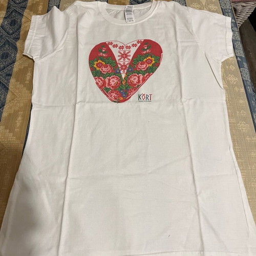 T shirt cotton new slim fit by Estonia white multicolor size L