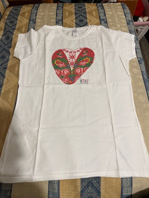 T shirt cotton new slim fit by Estonia white multicolor size L