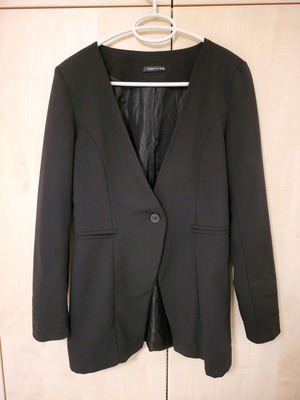 Blazer jacket without collar used, size medium, black