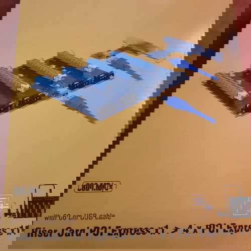 Κάρτα επέκτασης DeLock Riser PCIe x1 σε 4x PCIe x16 καινούρια