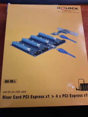 Разширителна карта DeLock Riser PCIe x1 към 4x PCIe x16 нова