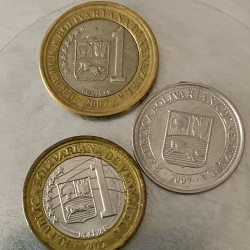 Venezuela coins like new, 3 pieces from 2007 and 2012