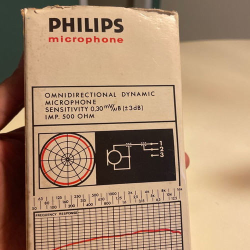 Philips N 8207 vintage dynamic microphone used, white