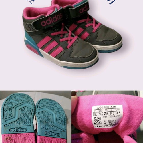 Adidas kids sneakers size 25 like new