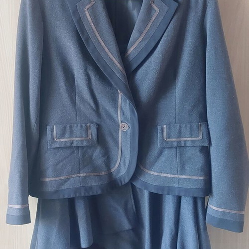 Vintage women's suit with asymmetric skirt like new, brown