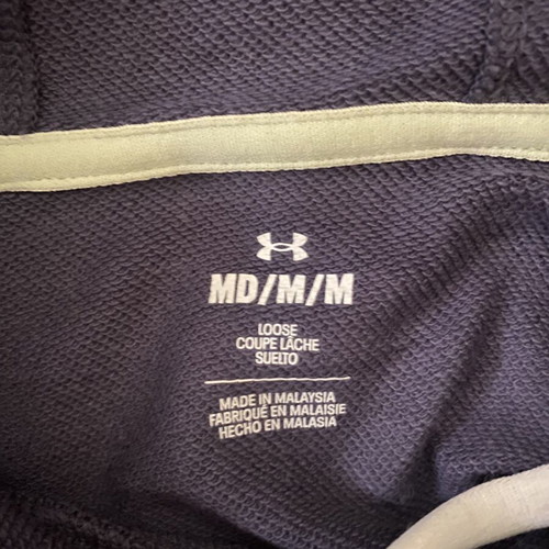 Under Armour short-sleeve hoodie like new, gray and purple, size M