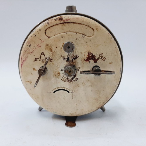 Mera-Poltik vintage mechanical alarm clock from 1950s Poland, used