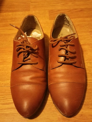 Kangol leather lace-up shoes used, brown size 38
