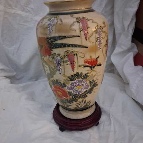 Satsuma vase used, Chinese