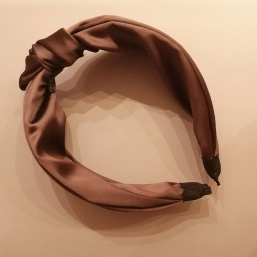 Headbands new, set of 2 chocolate satin and black lame